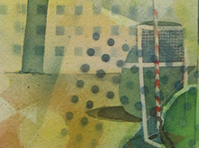 Tape & Spray Watercolor